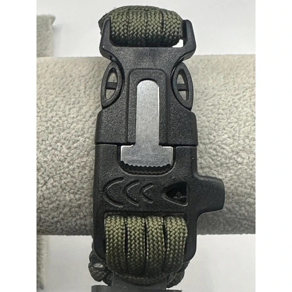 SBAO Green Survival Paracod Compass Watch Fire‎ Scraper Whistle New Battery Y